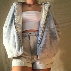Urban outfitters blue fuzzy chic jacket